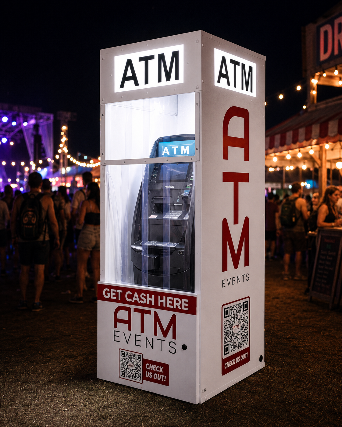ATM Events branded outdoor enclosure